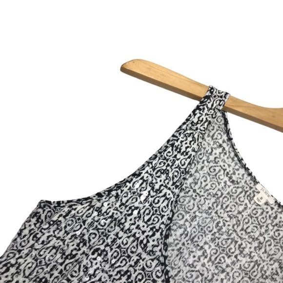 J. CREW Abstract Print Sequin Tank Size Small - Picture 4 of 6